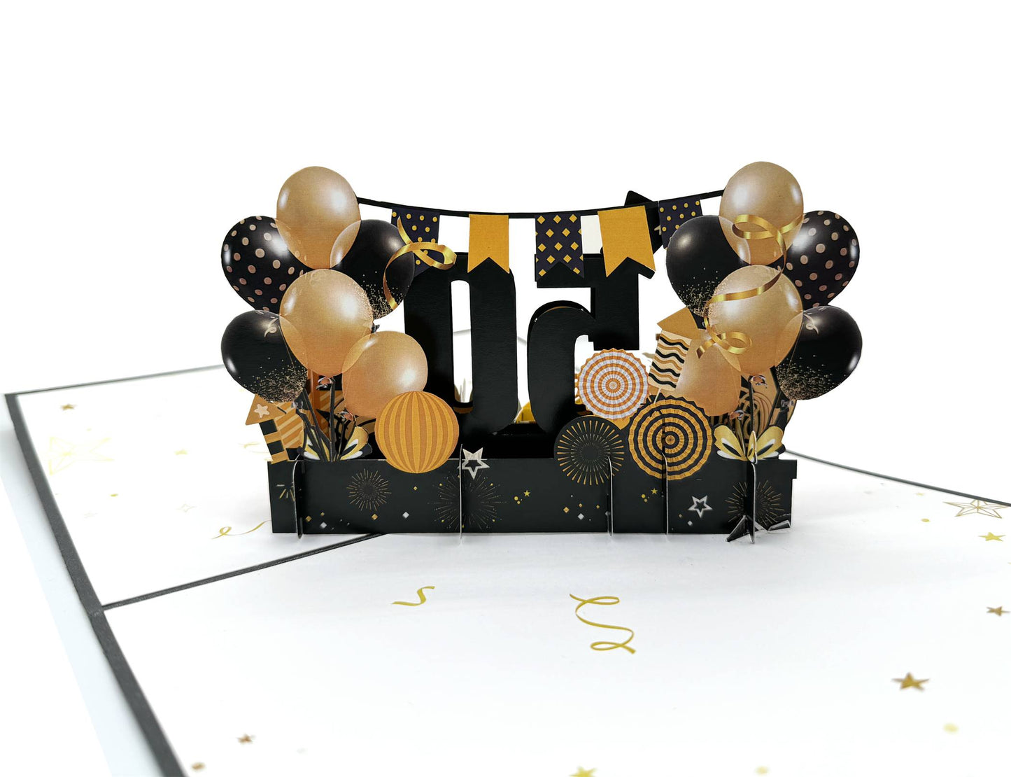 Golden 50th Birthday 3D Pop-Up Greeting Card