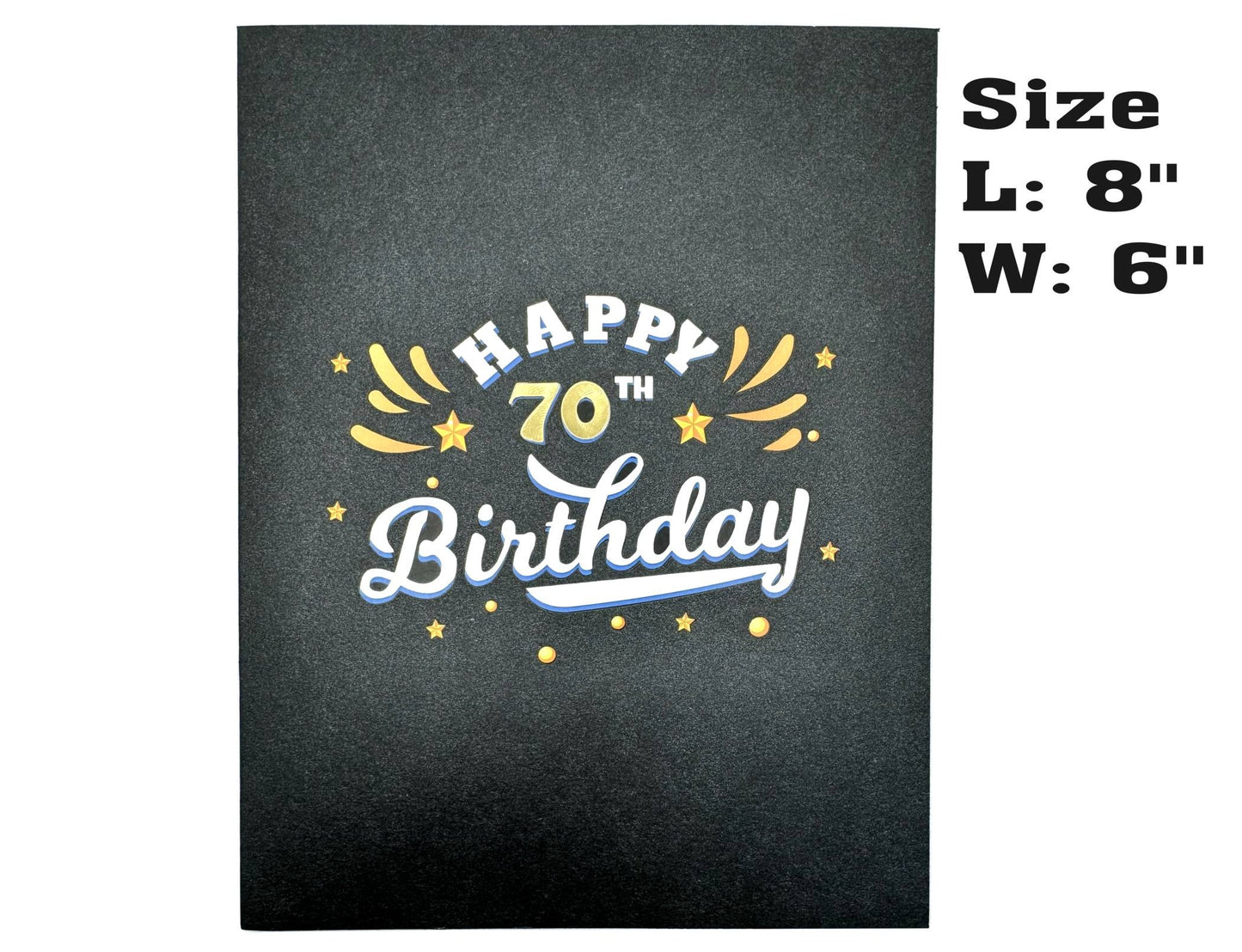 Golden 70th Birthday 3D Pop-Up Greeting Card