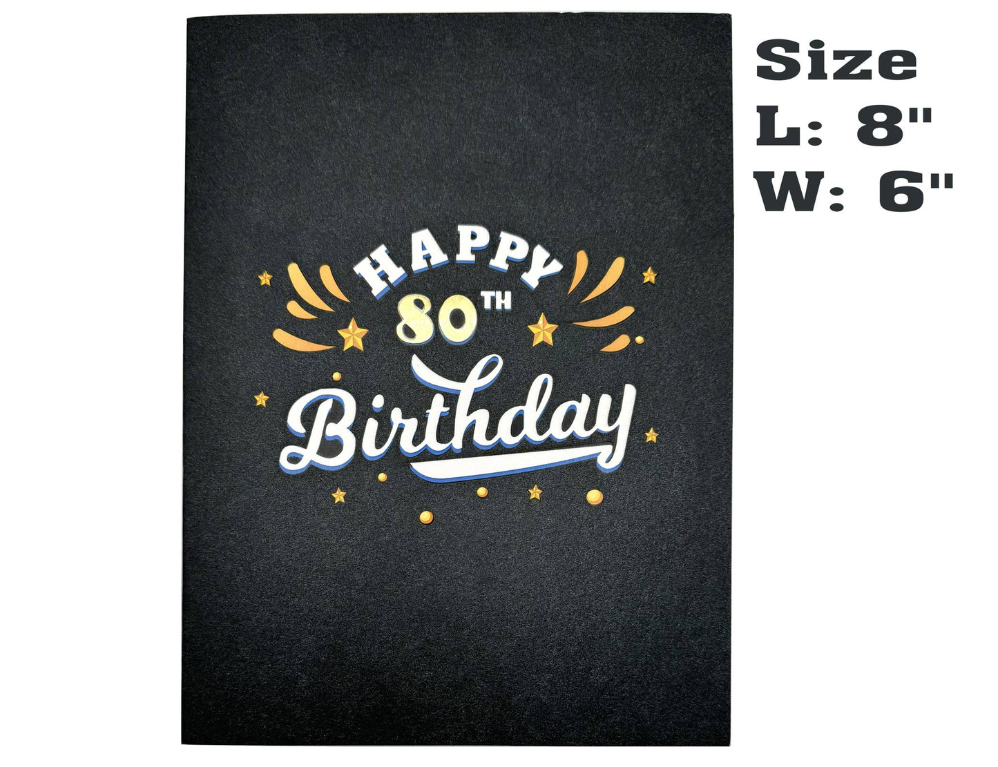Golden 80th 3D Pop-Up Birthday Card