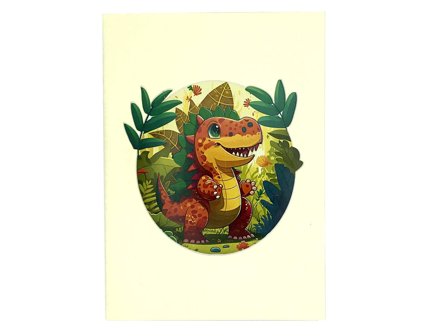 Cute Baby Dinosaur Pop-Up Greeting Card, Birthday Card, All Occasions