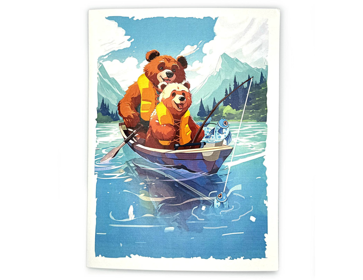 Bears Fishing on the Lake Pop-Up 3D Greeting Card