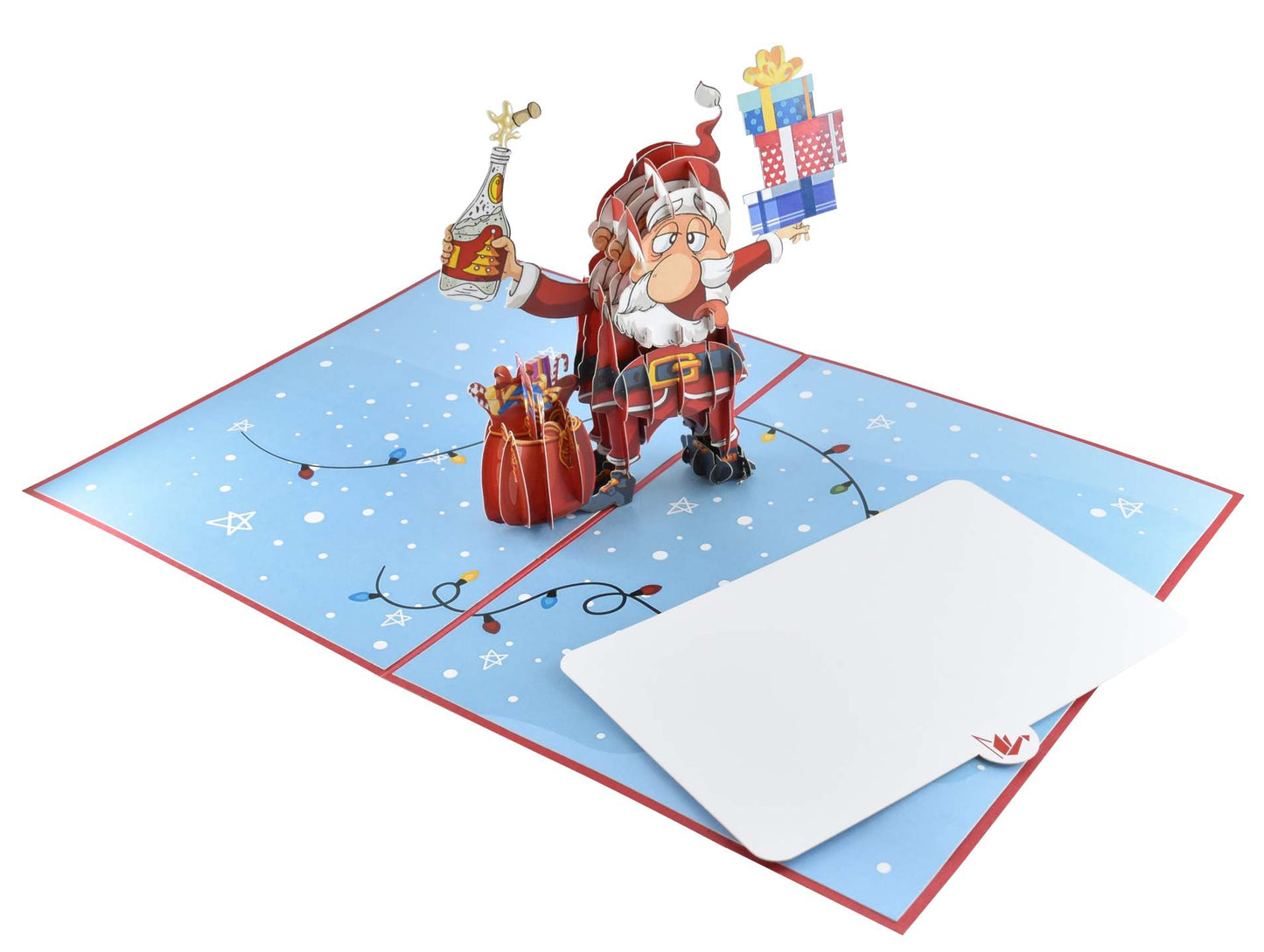 Funny Santa Claus Christmas Cheers Pop Up Card