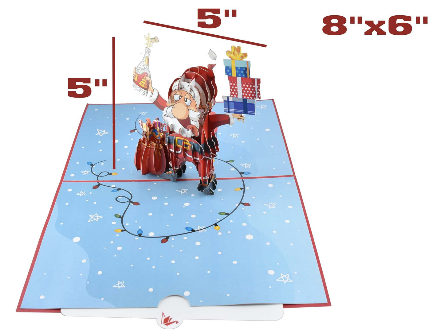 Funny Santa Claus Christmas Cheers Pop Up Card