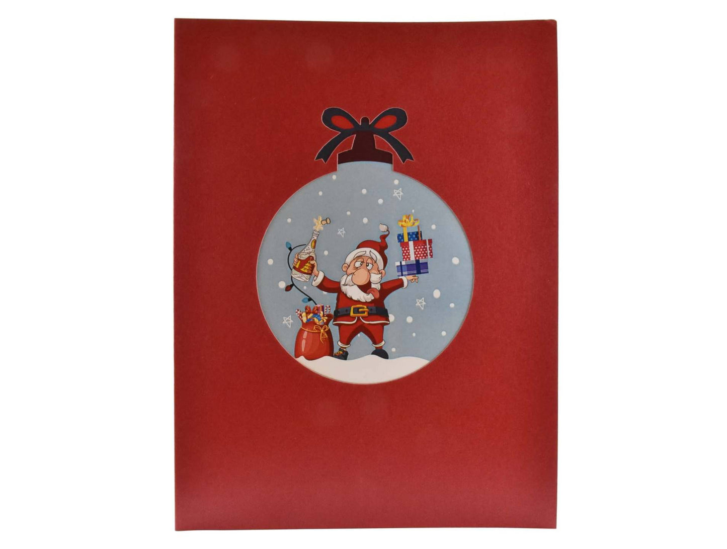 Funny Santa Claus Christmas Cheers Pop Up Card