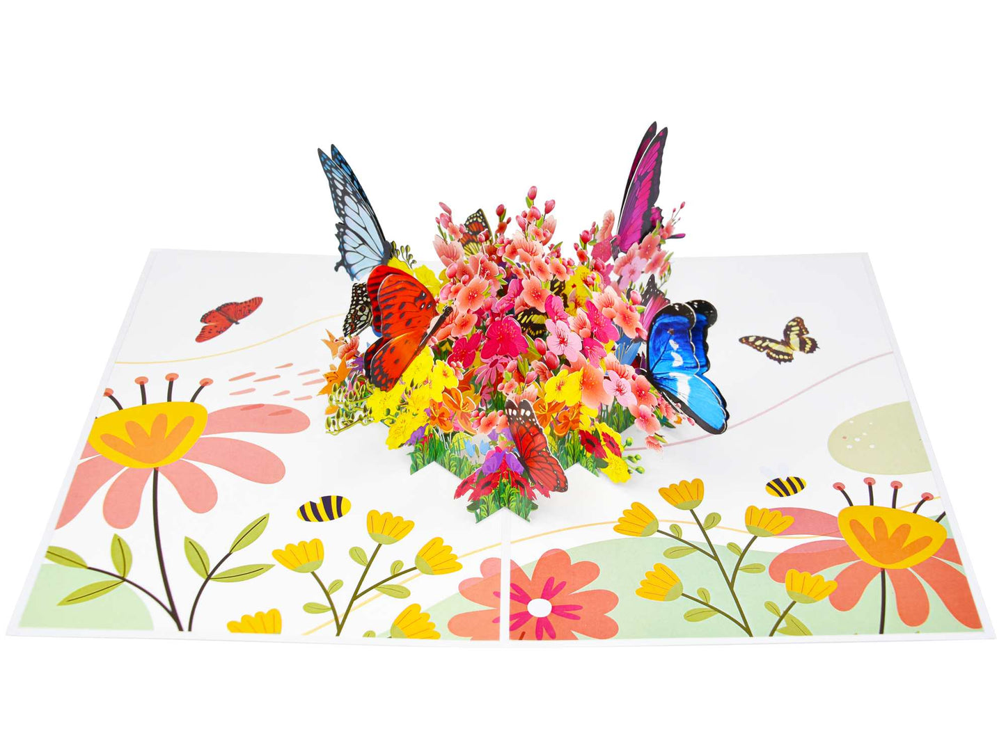 Butterflies with Spring Flowers Pop Up Card
