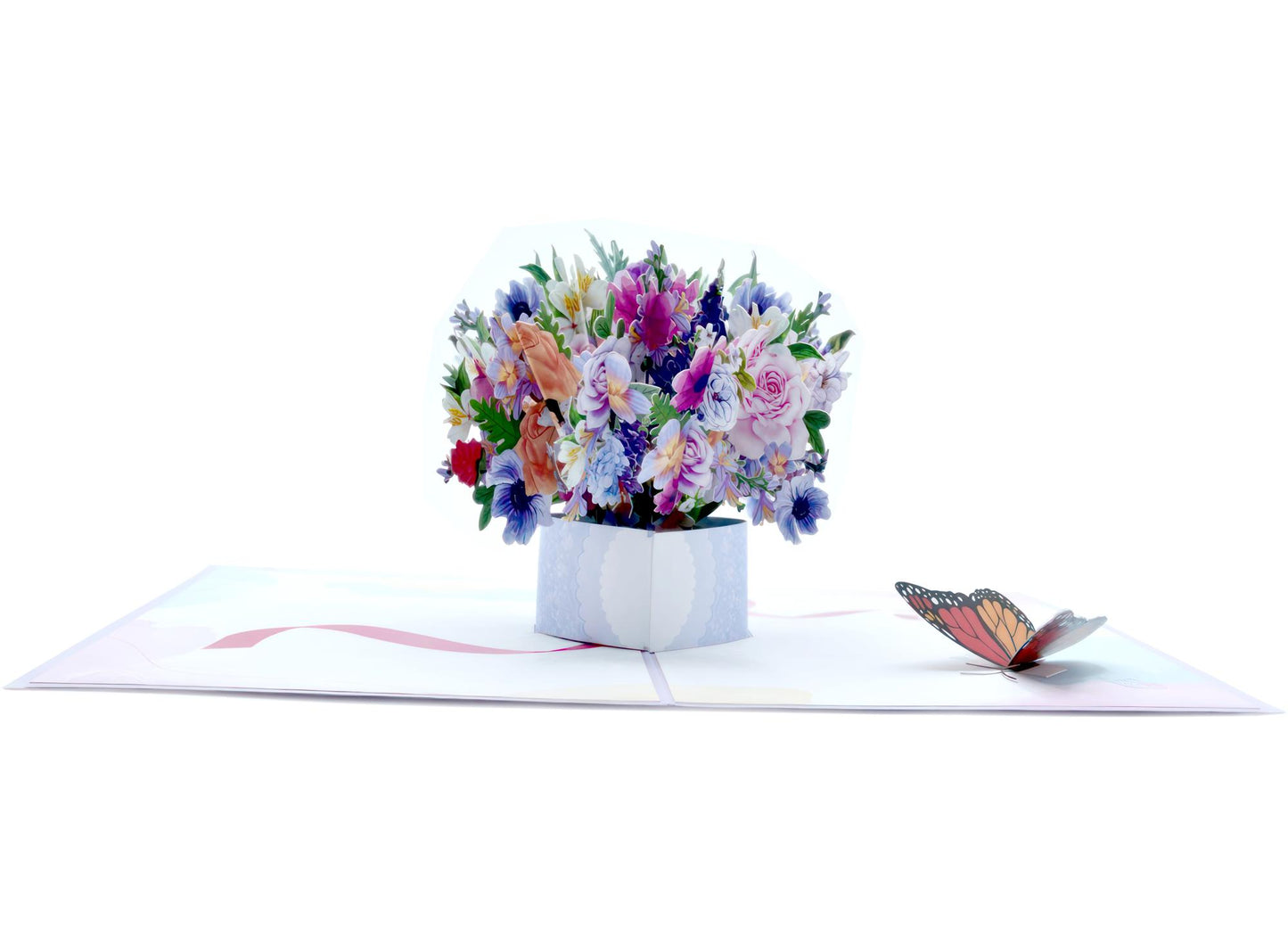 Box of Flower Bouquet for Mothers Day, Anniversary, Birthday Pop Up Card
