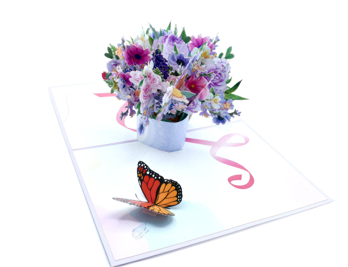 Box of Flower Bouquet for Mothers Day, Anniversary, Birthday Pop Up Card