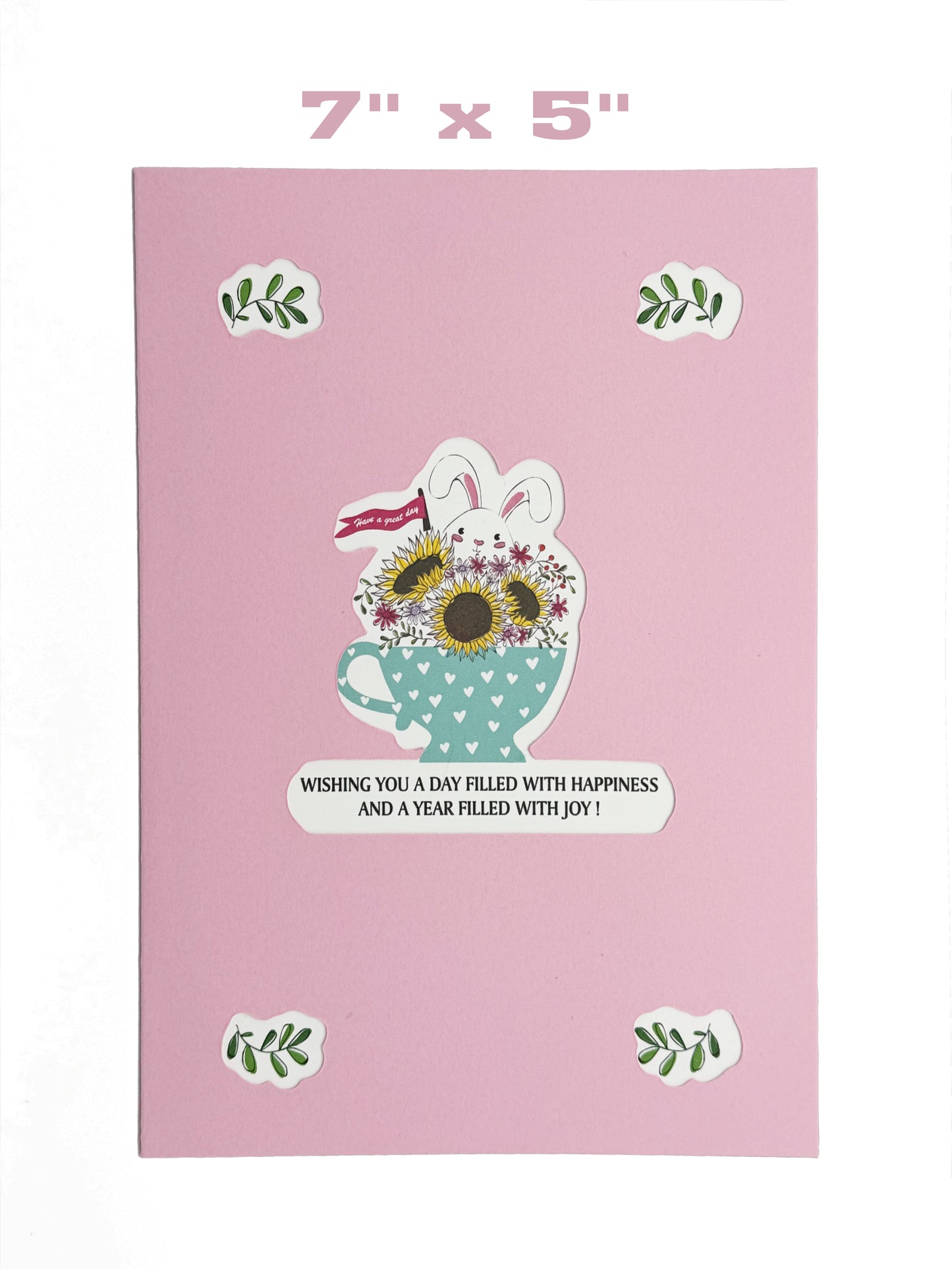 Rabbit in Flower Cup Pop Up Card
