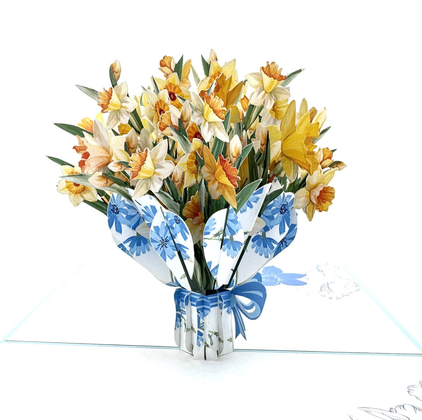 Daffodils Flower Bouquet Pop Up Card