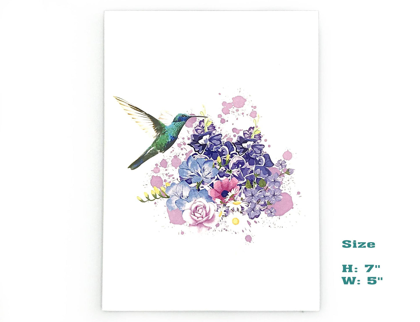 Floral Symphony: A Hummingbird Pop-Up Greeting Card, Birthday Card, Mothers Day Card, All Occasions