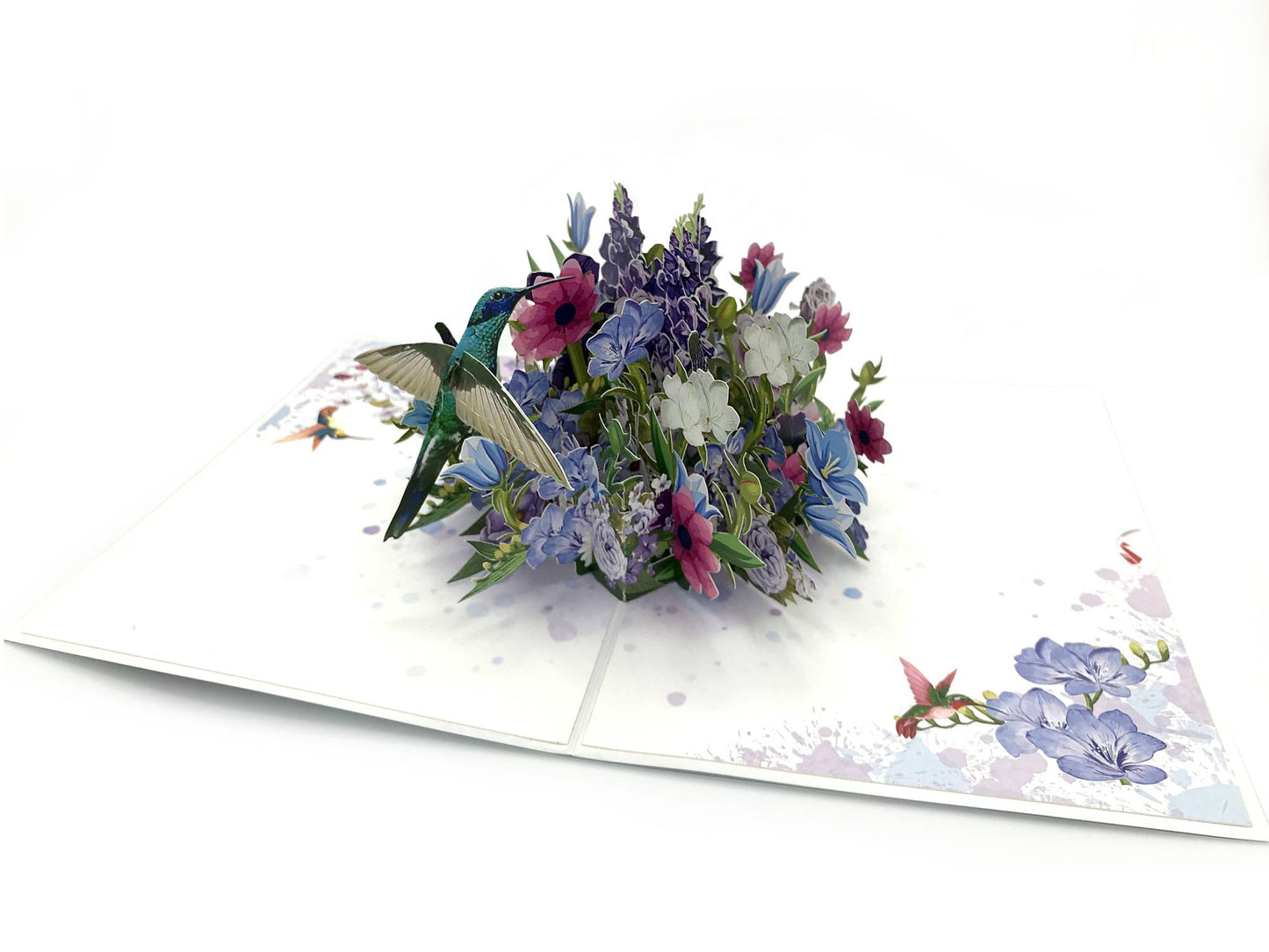 Floral Symphony: A Hummingbird Pop-Up Greeting Card, Birthday Card, Mothers Day Card, All Occasions