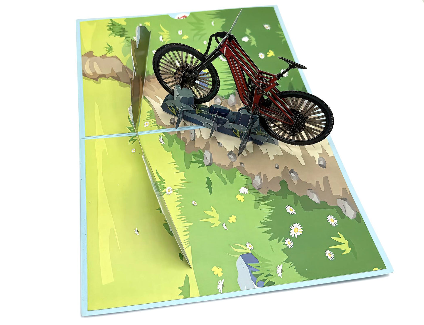 Mountain Bike Adventure Pop Up Card