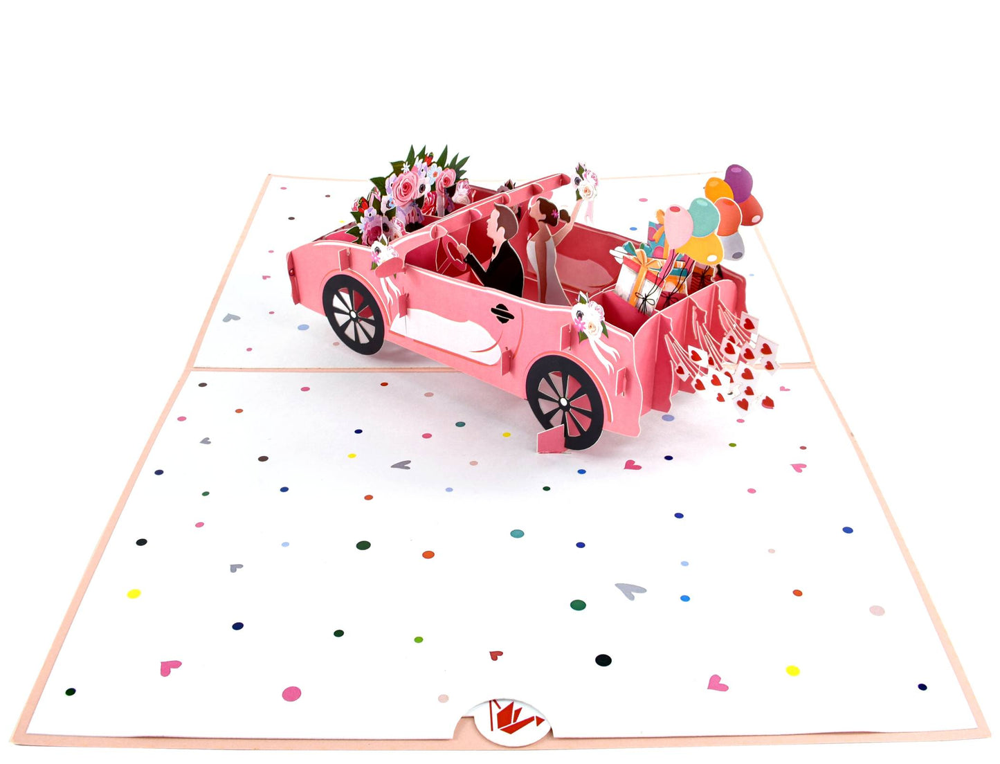 Just Married Wedding Car Pop Up Card