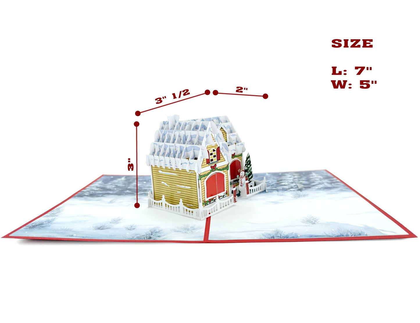 Cozy Winter Cottage Pop-Up Christmas Card