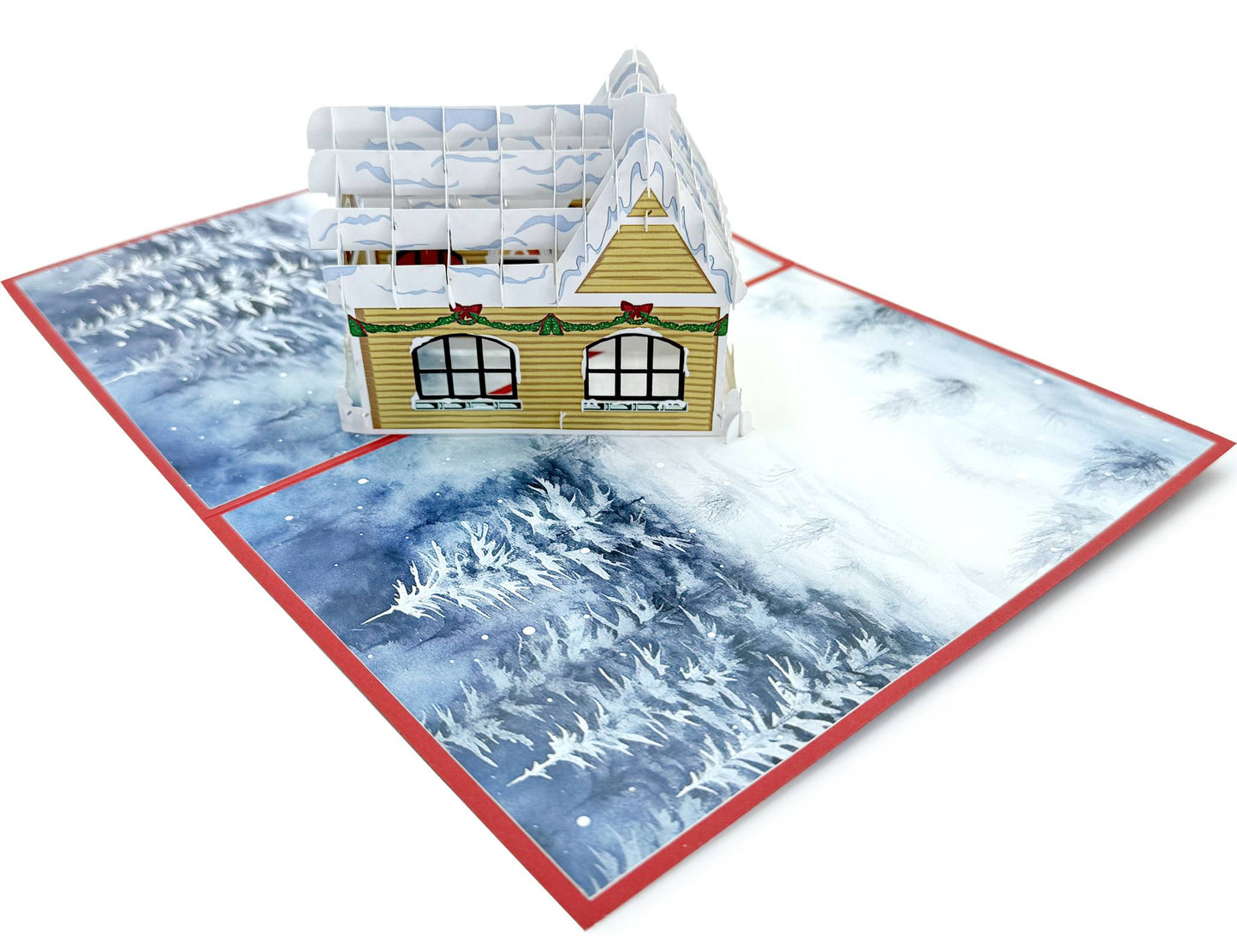 Cozy Winter Cottage Pop-Up Christmas Card