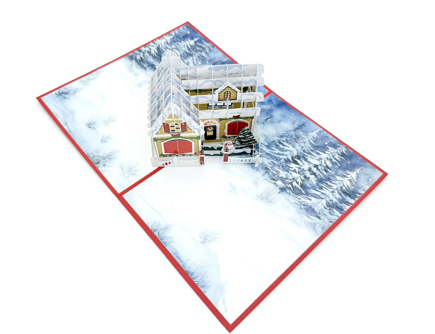 Cozy Winter Cottage Pop-Up Christmas Card