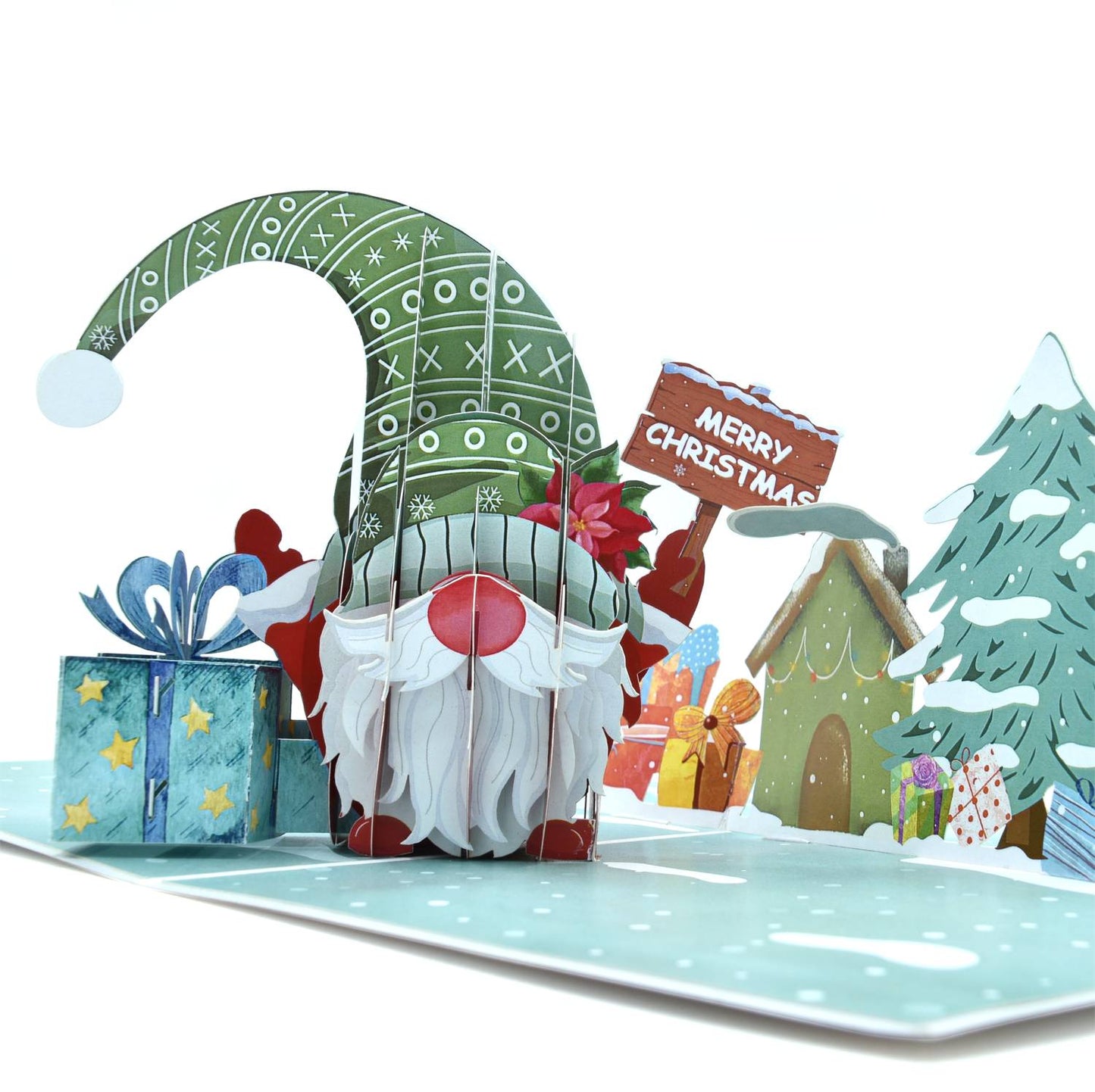 Merry Christmas Gnome Pop Up Card