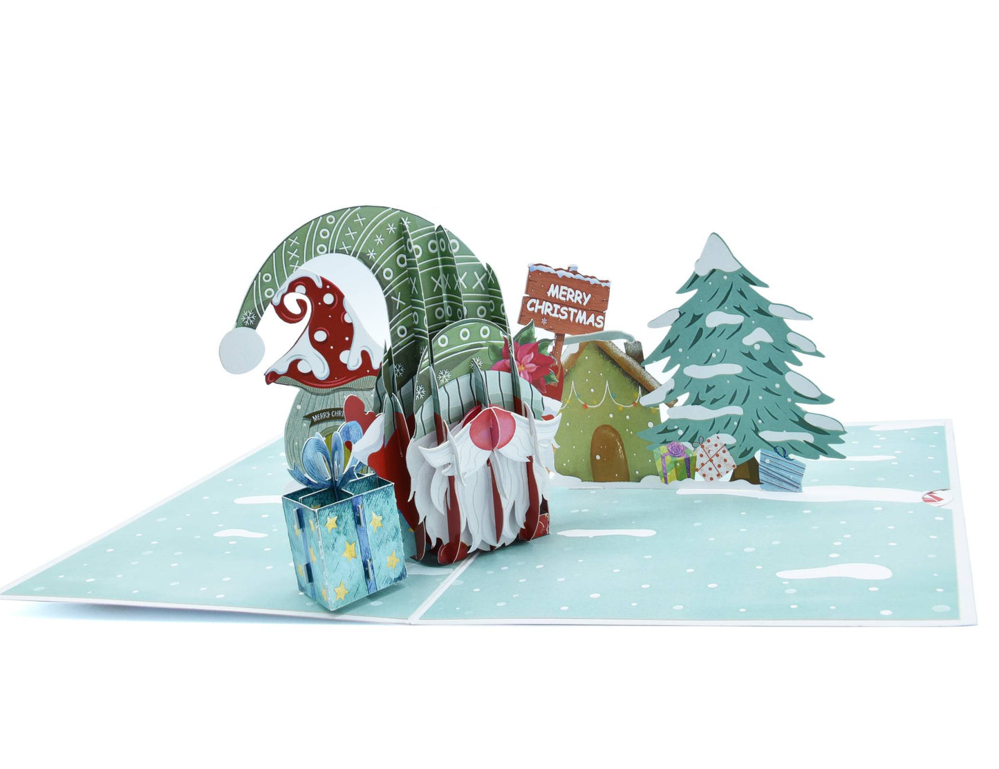 Merry Christmas Gnome Pop Up Card