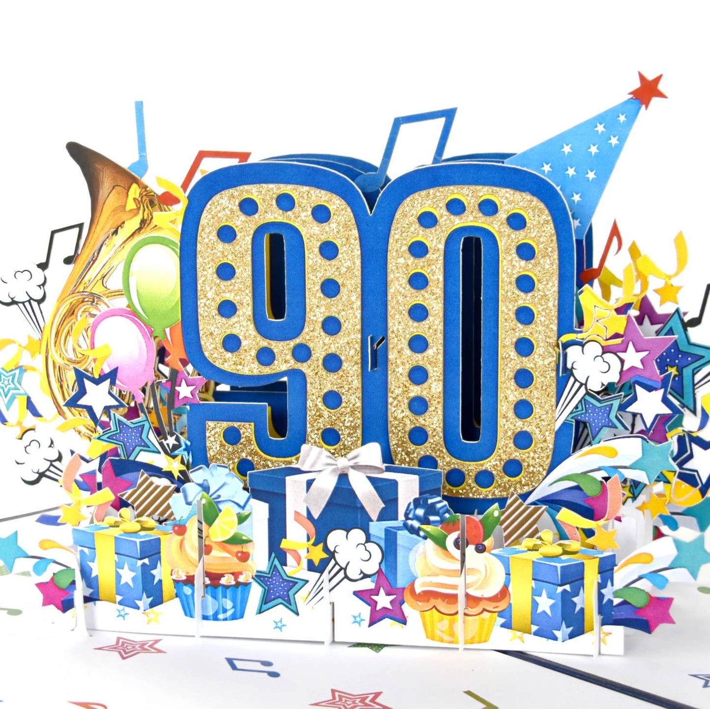 90th Birthday Pop Up Card for Men