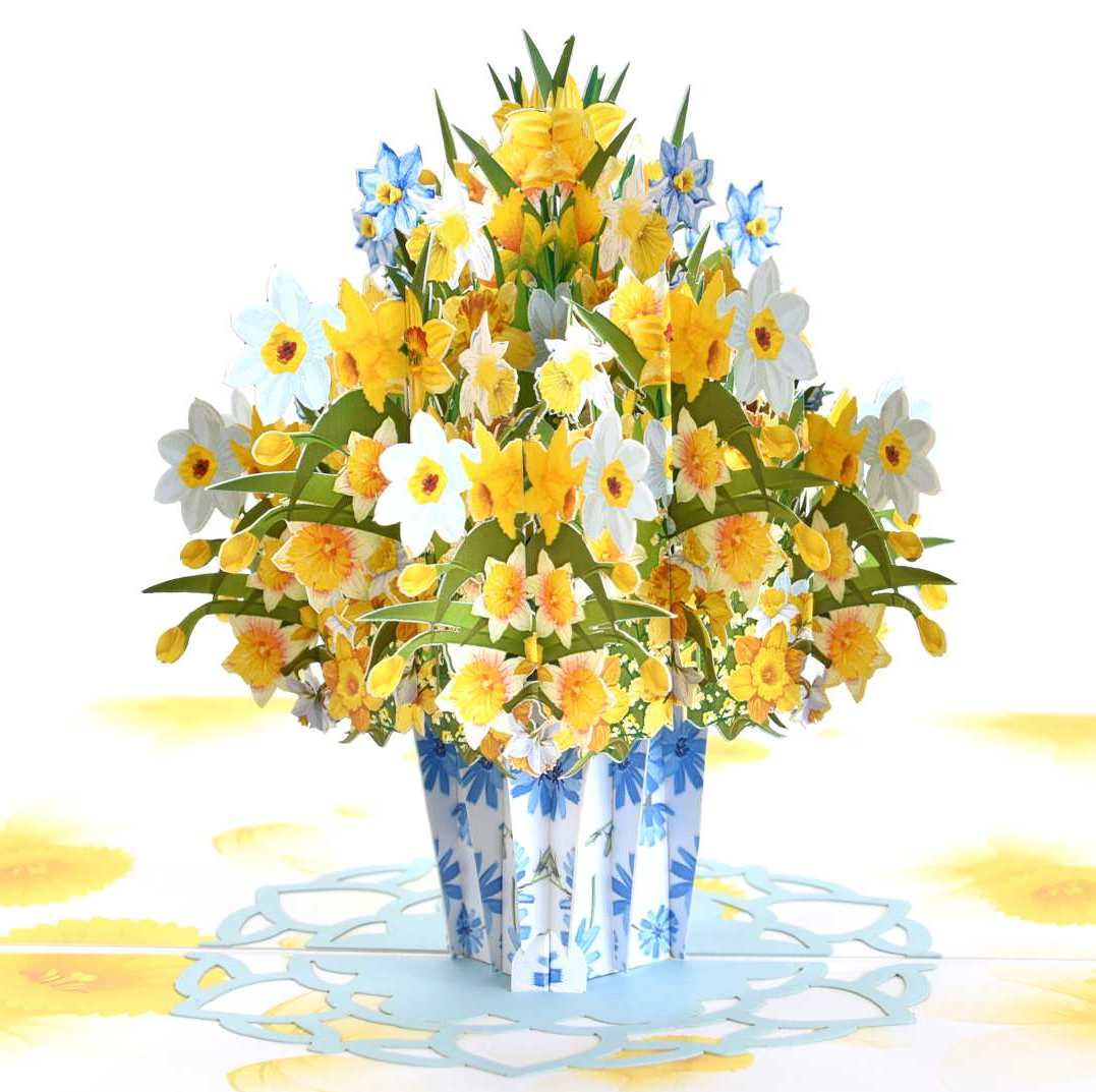 Daffodils Flower Pop Up card