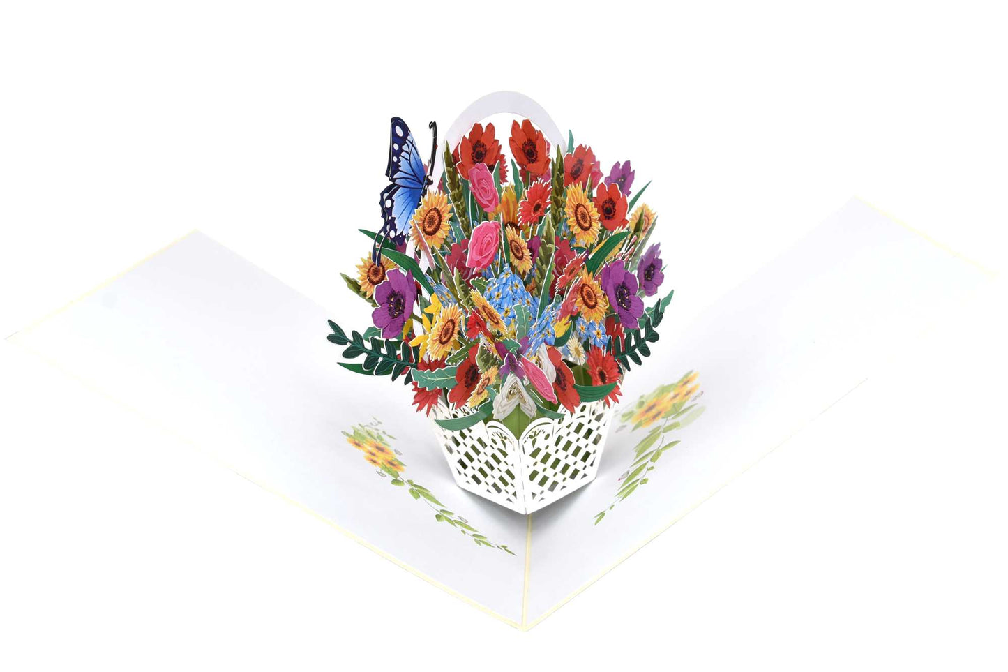 Mixed Flower Basket Pop Up Card