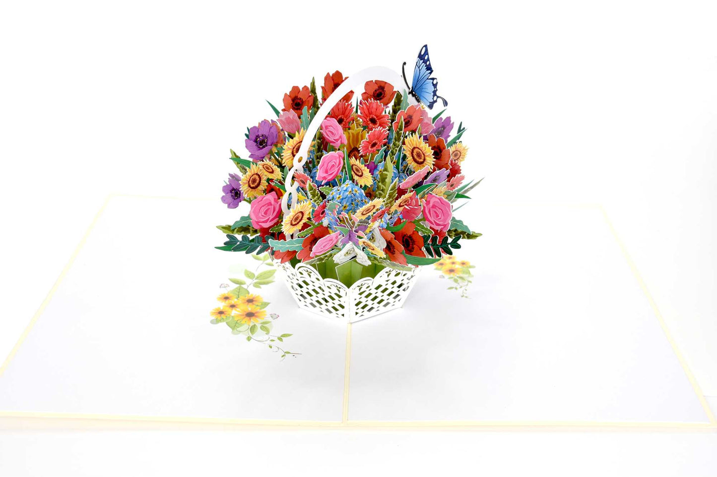 Mixed Flower Basket Pop Up Card