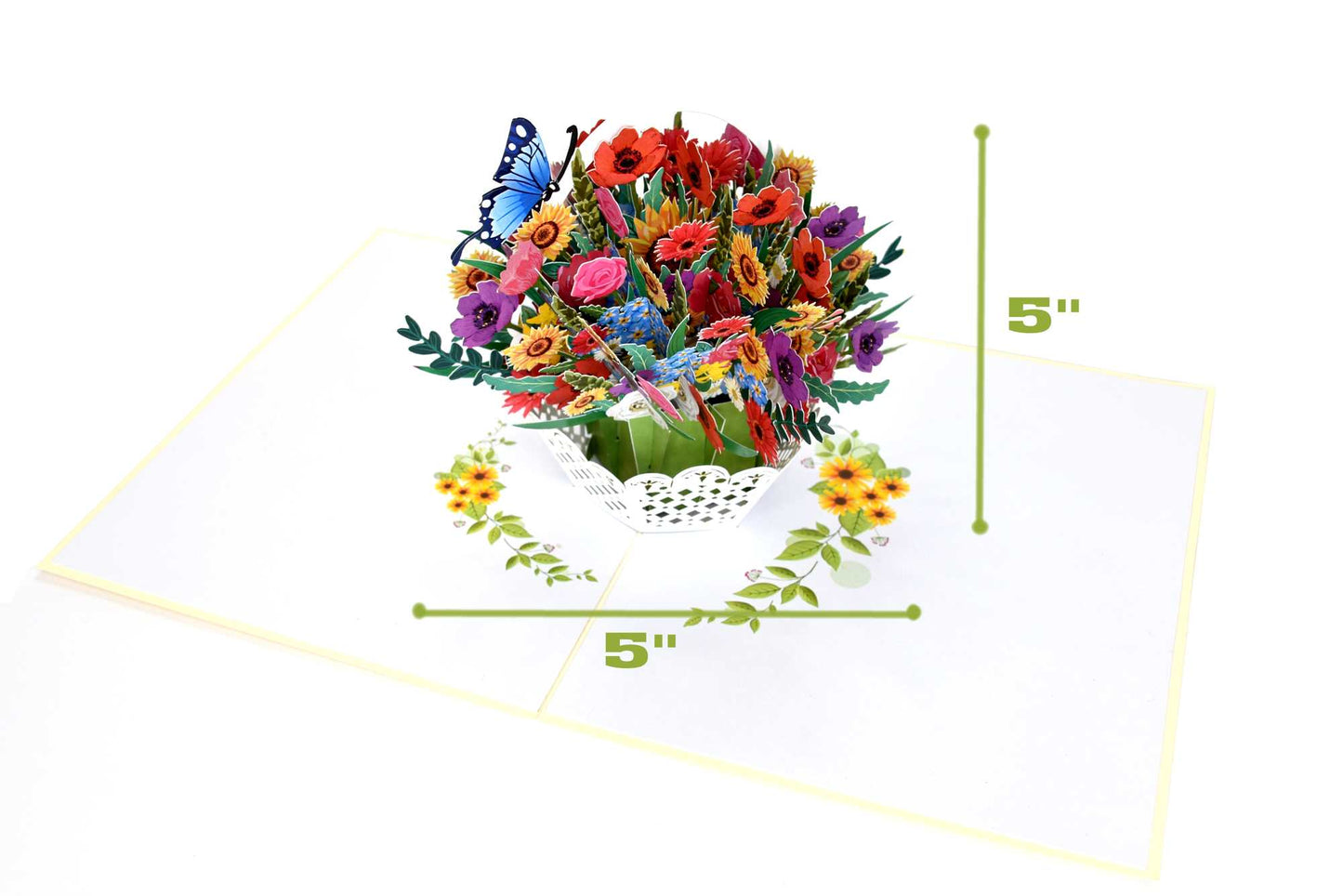 Mixed Flower Basket Pop Up Card