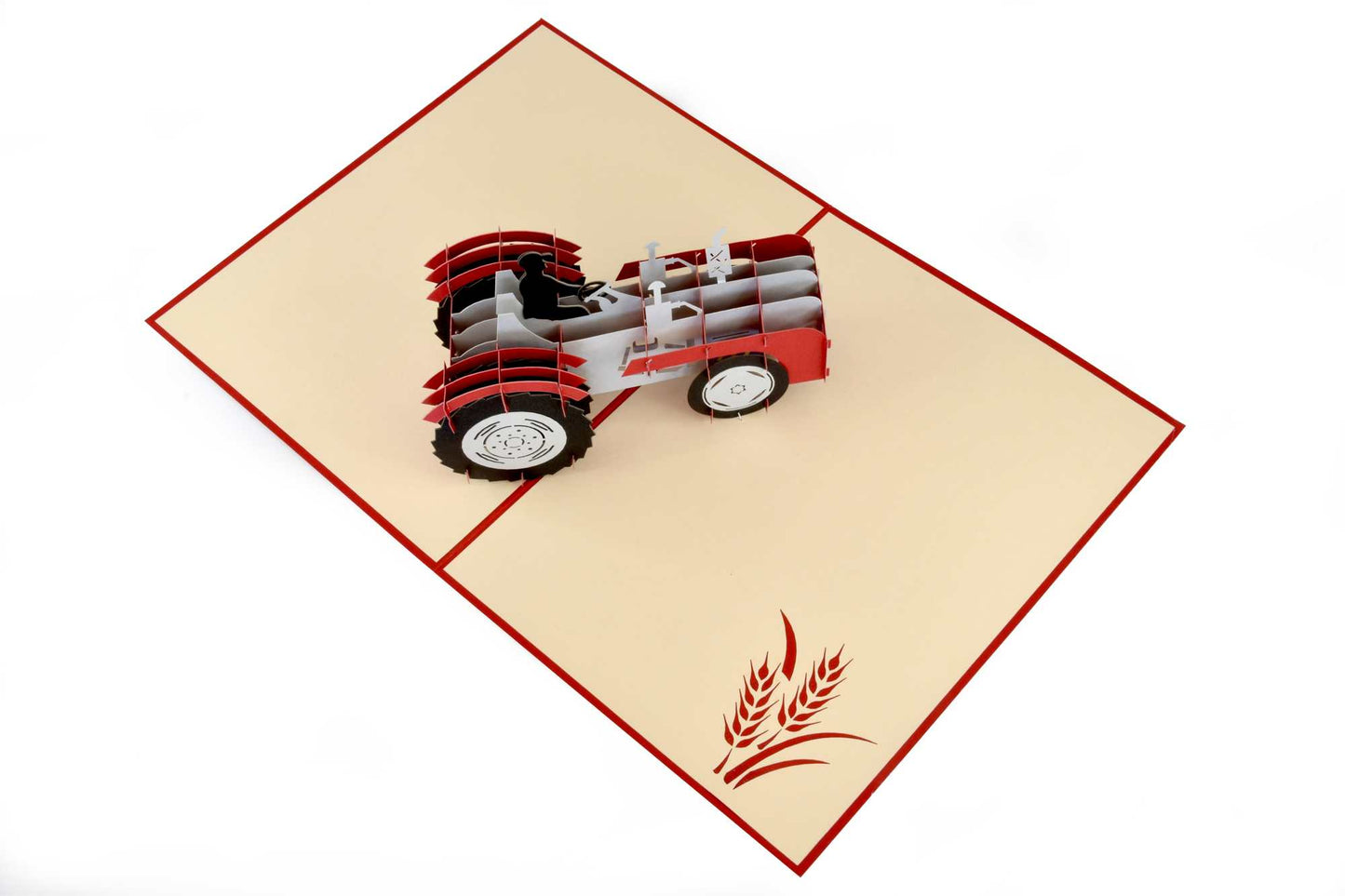 Red Tractor Pop Up Card