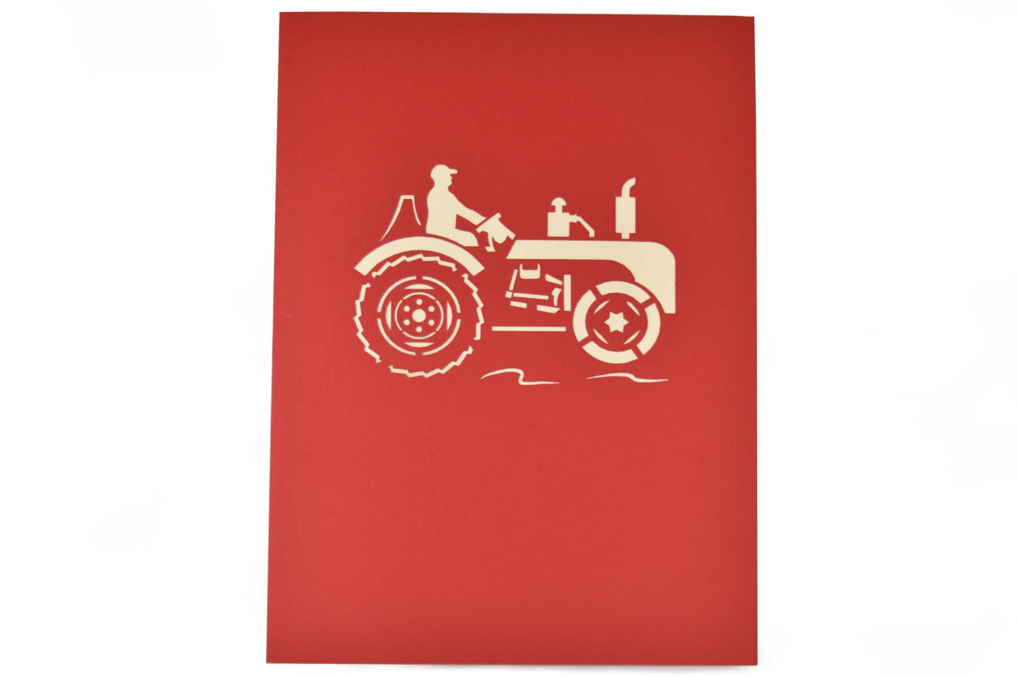 Red Tractor Pop Up Card