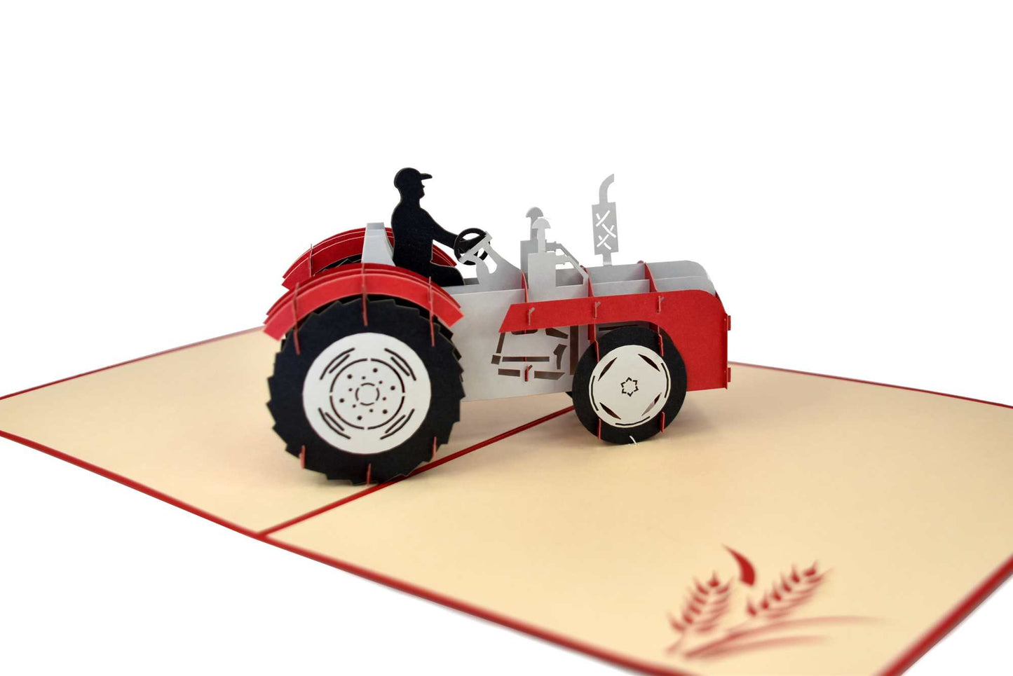 Red Tractor Pop Up Card