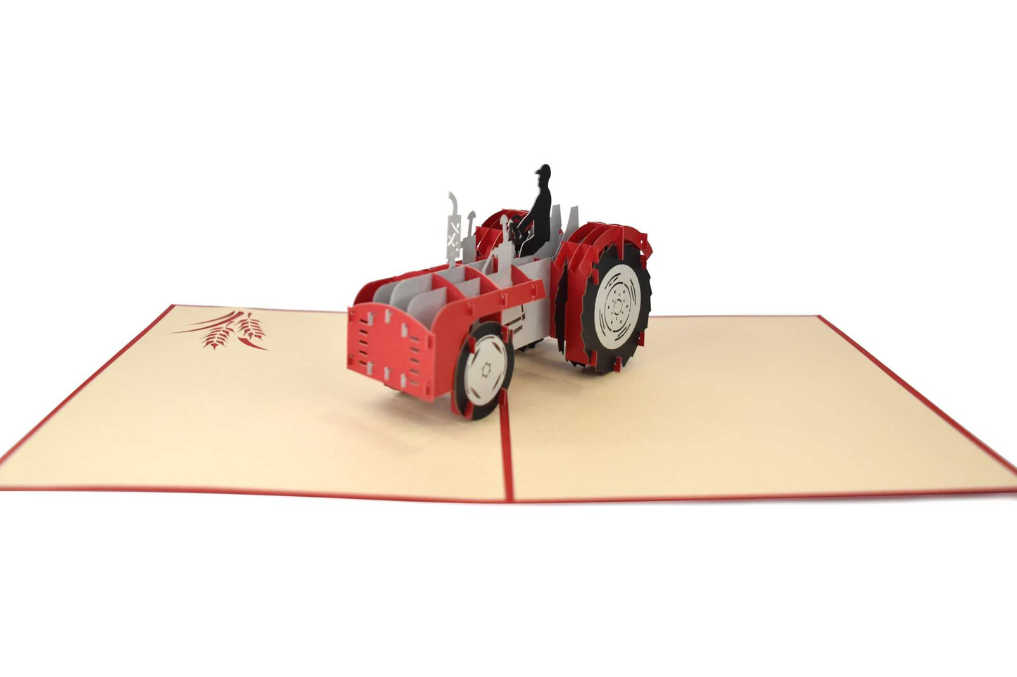 Red Tractor Pop Up Card