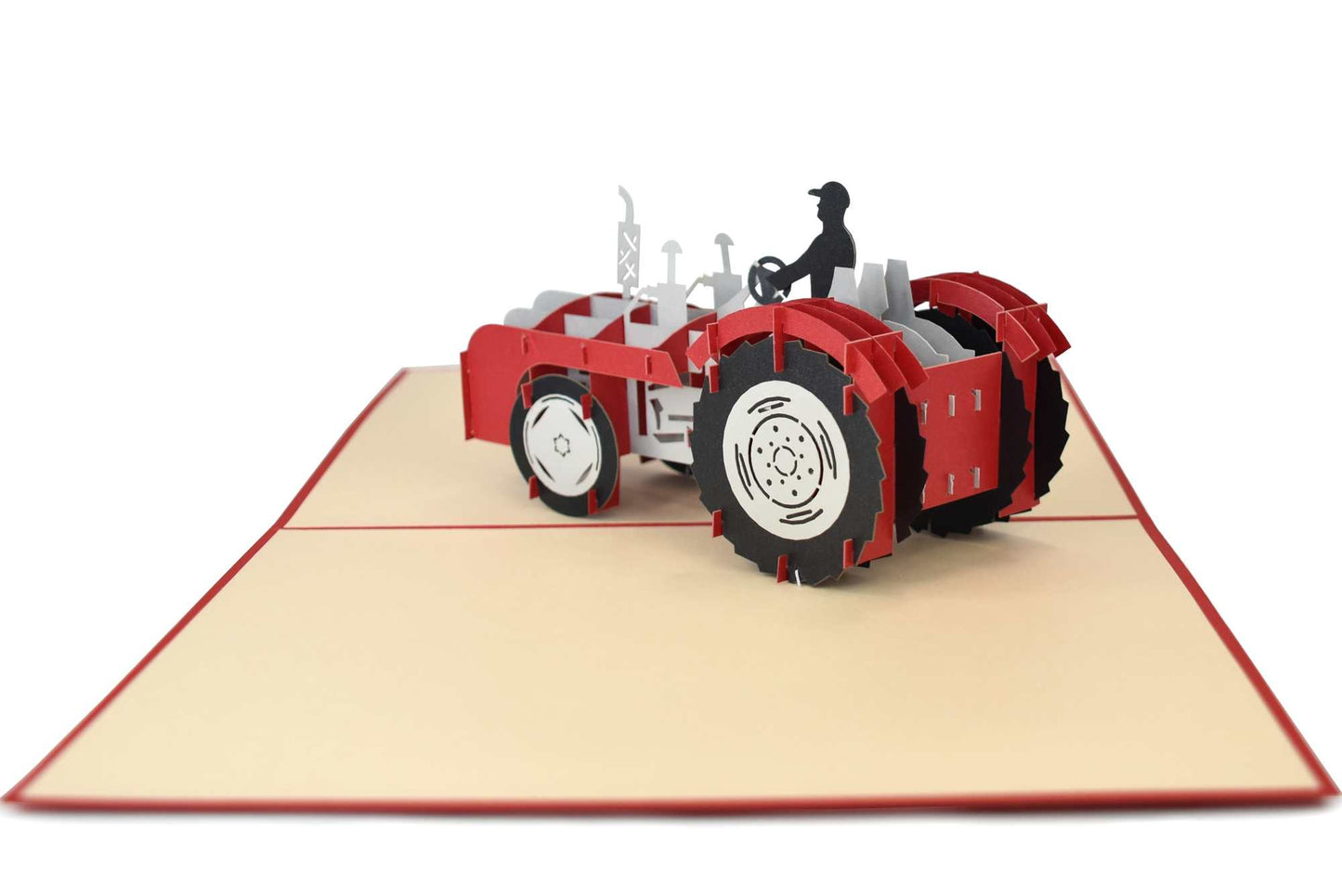Red Tractor Pop Up Card