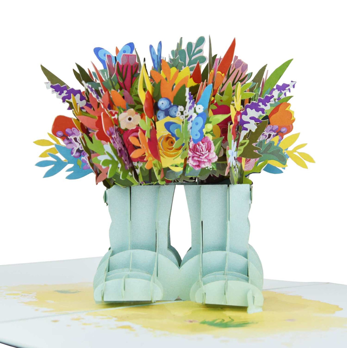 Flower Boots Pop Up Card