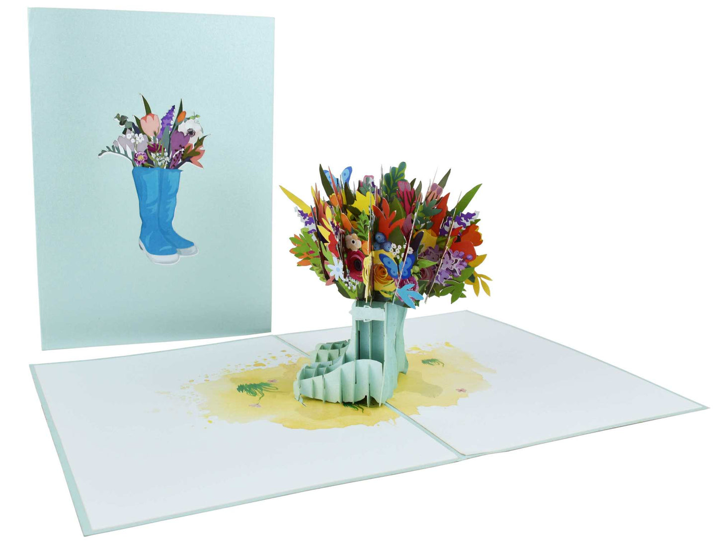 Flower Boots Pop Up Card