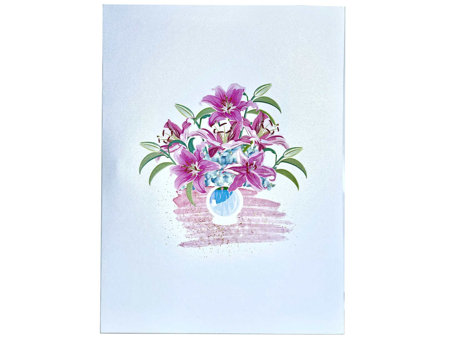 Stargazer Lilies Flower Pop Up Card