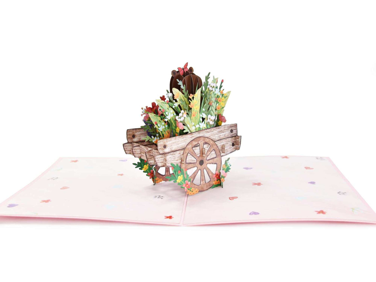 Flower Cart Bear Pop Up Card