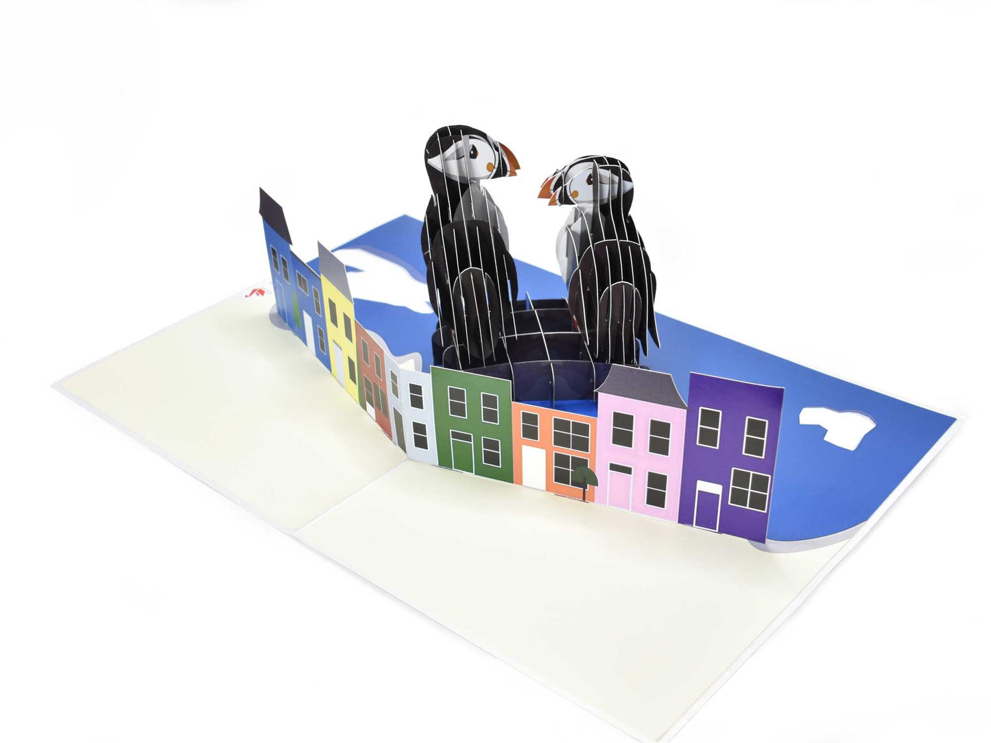 Puffin Coastal Village Pop-Up Card