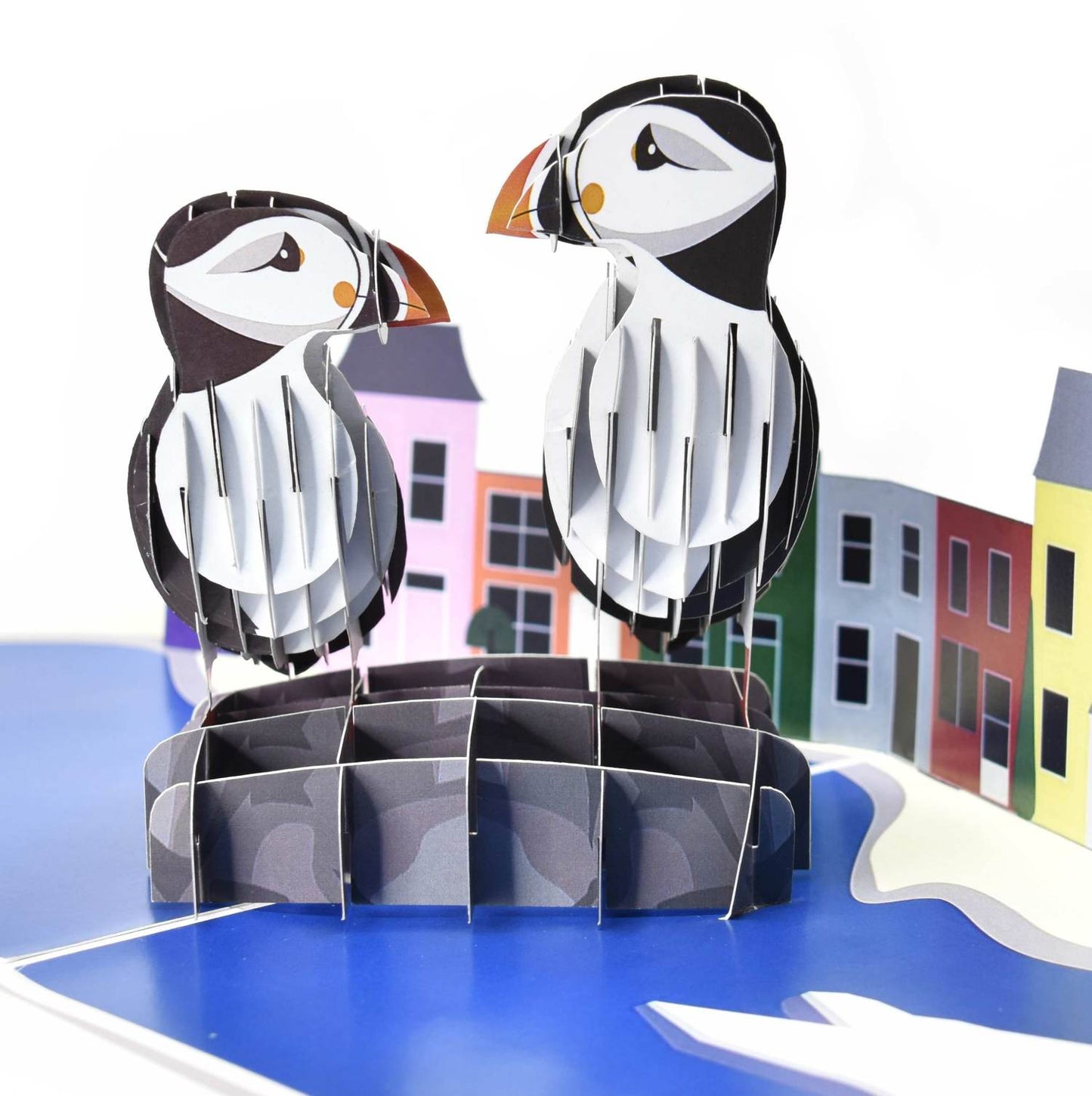 Puffin Coastal Village Pop-Up Card