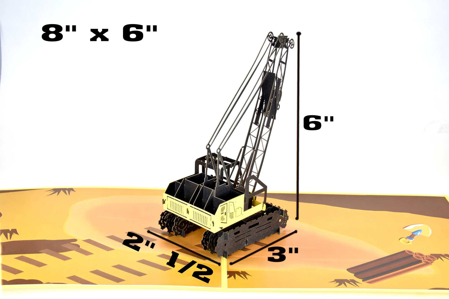 Crane truck, Builder Pop Up Card