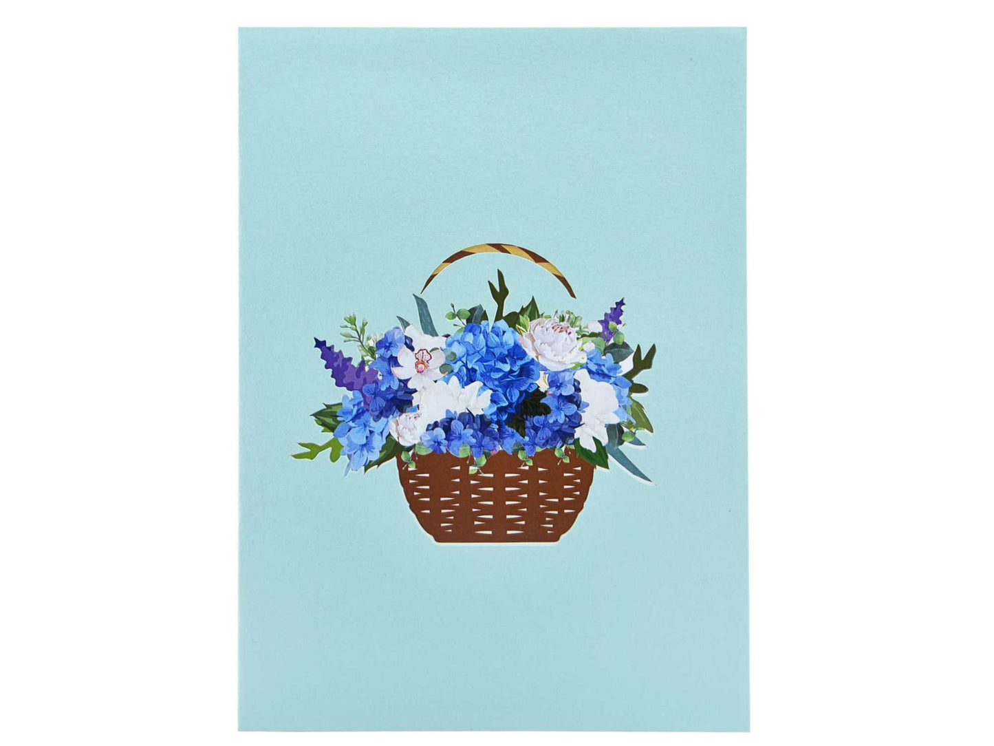 Hydrangea Flower Basket Pop Up Card
