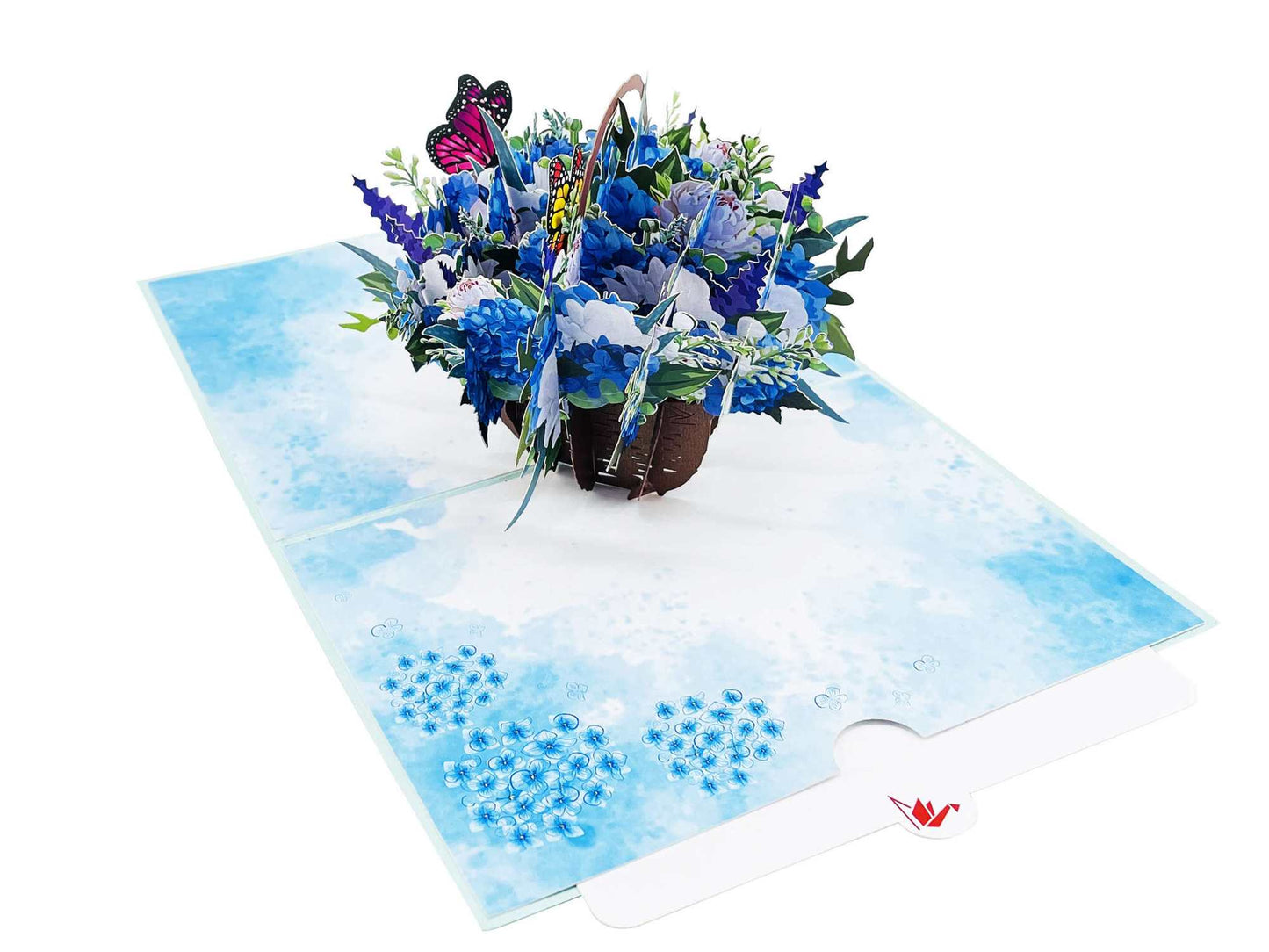 Hydrangea Flower Basket Pop Up Card