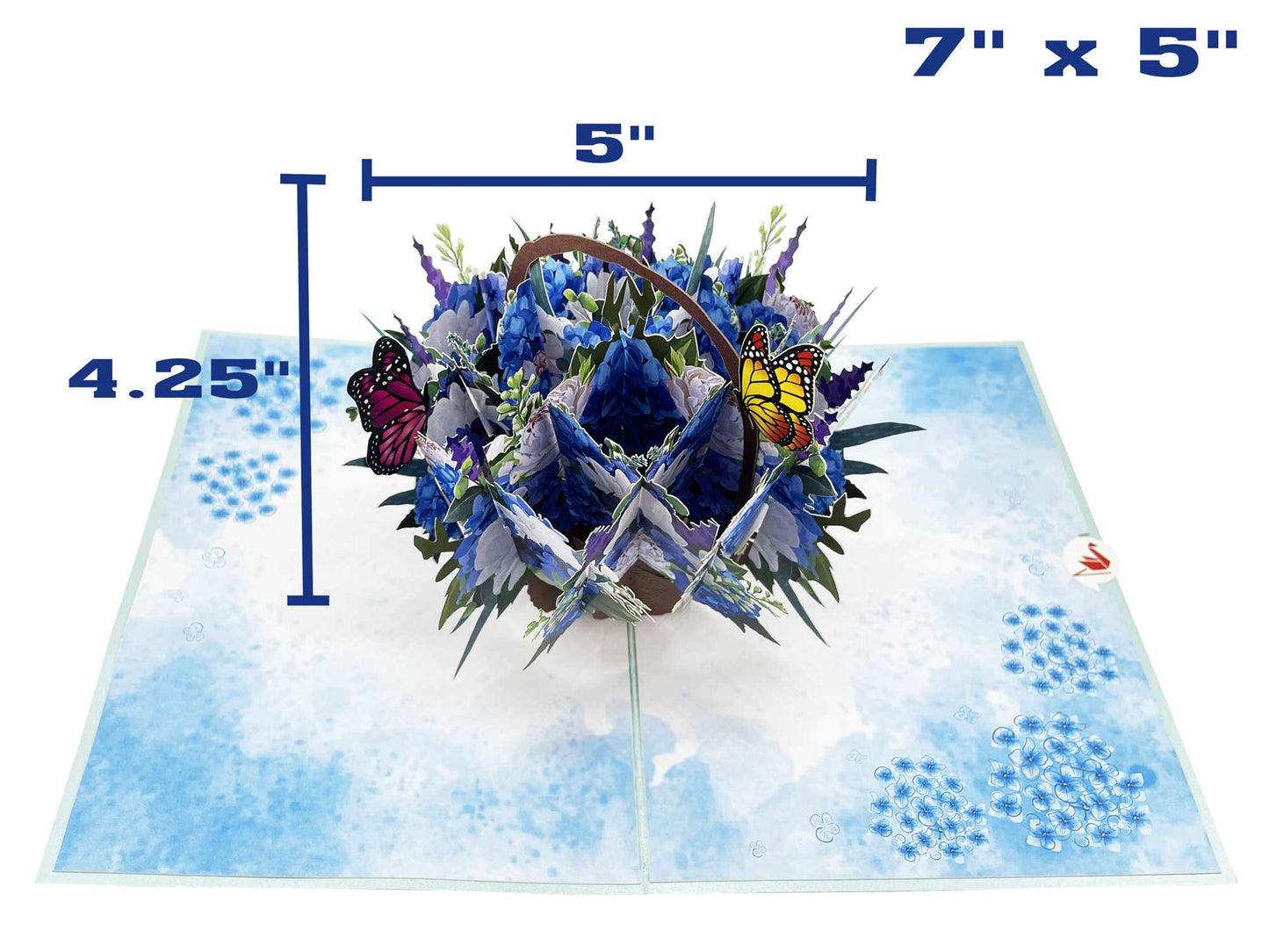 Hydrangea Flower Basket Pop Up Card