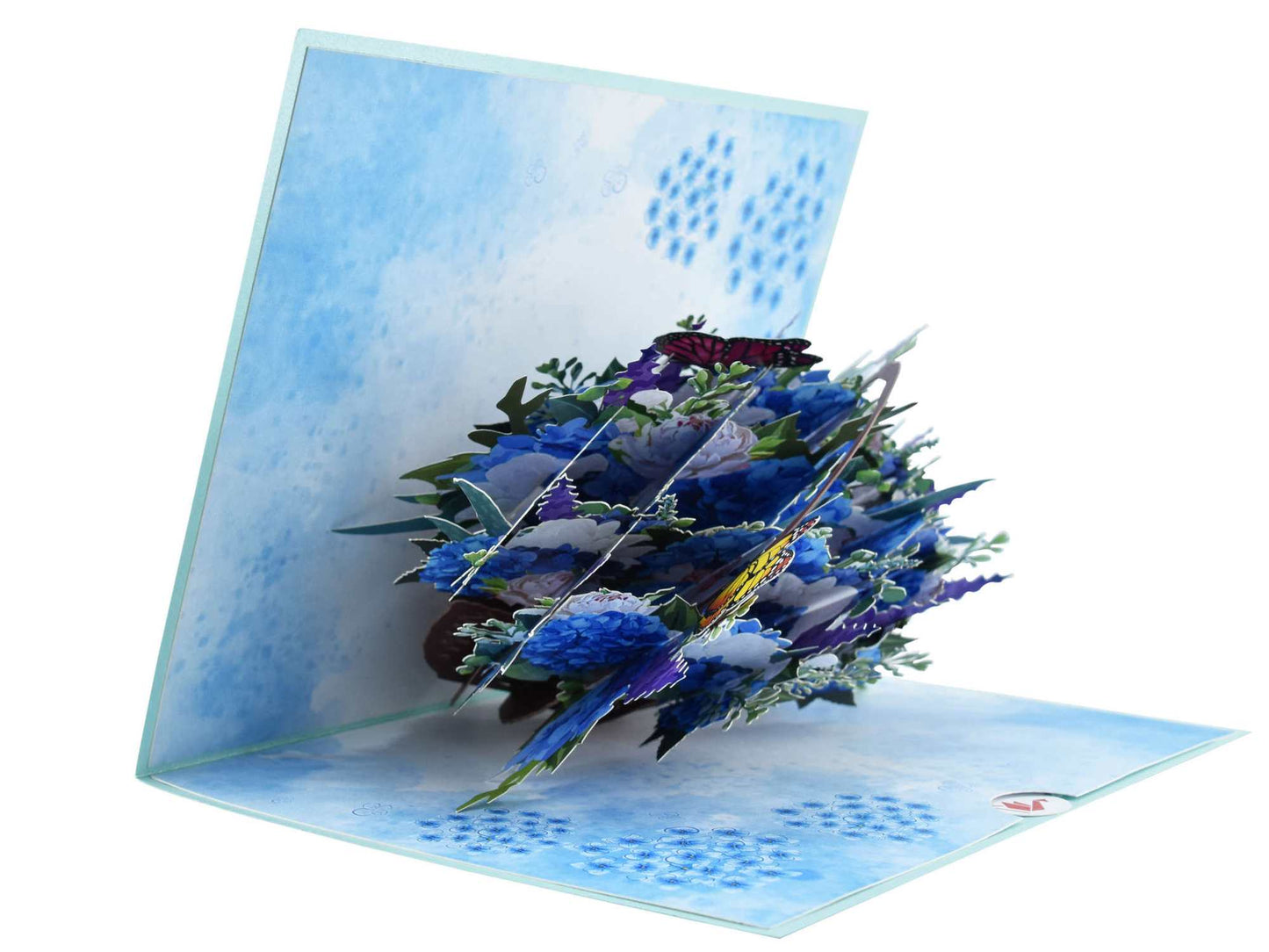 Hydrangea Flower Basket Pop Up Card