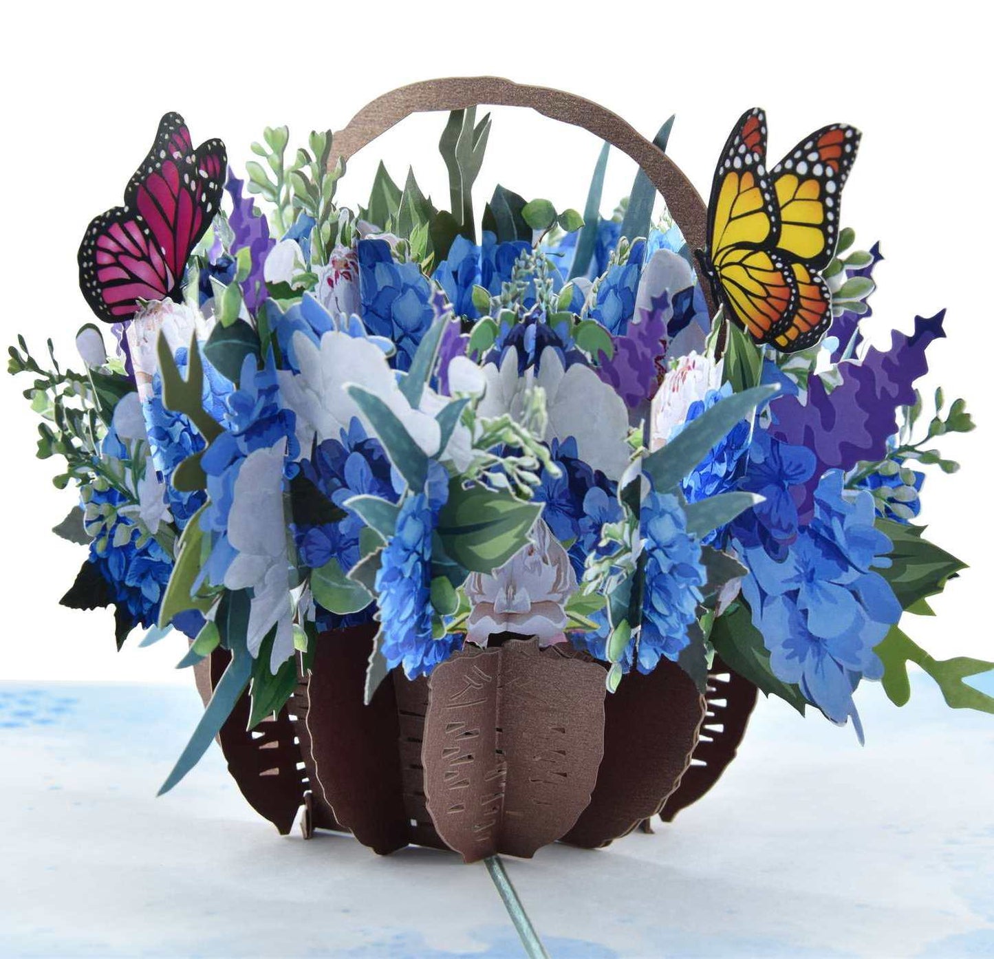 Hydrangea Flower Basket Pop Up Card