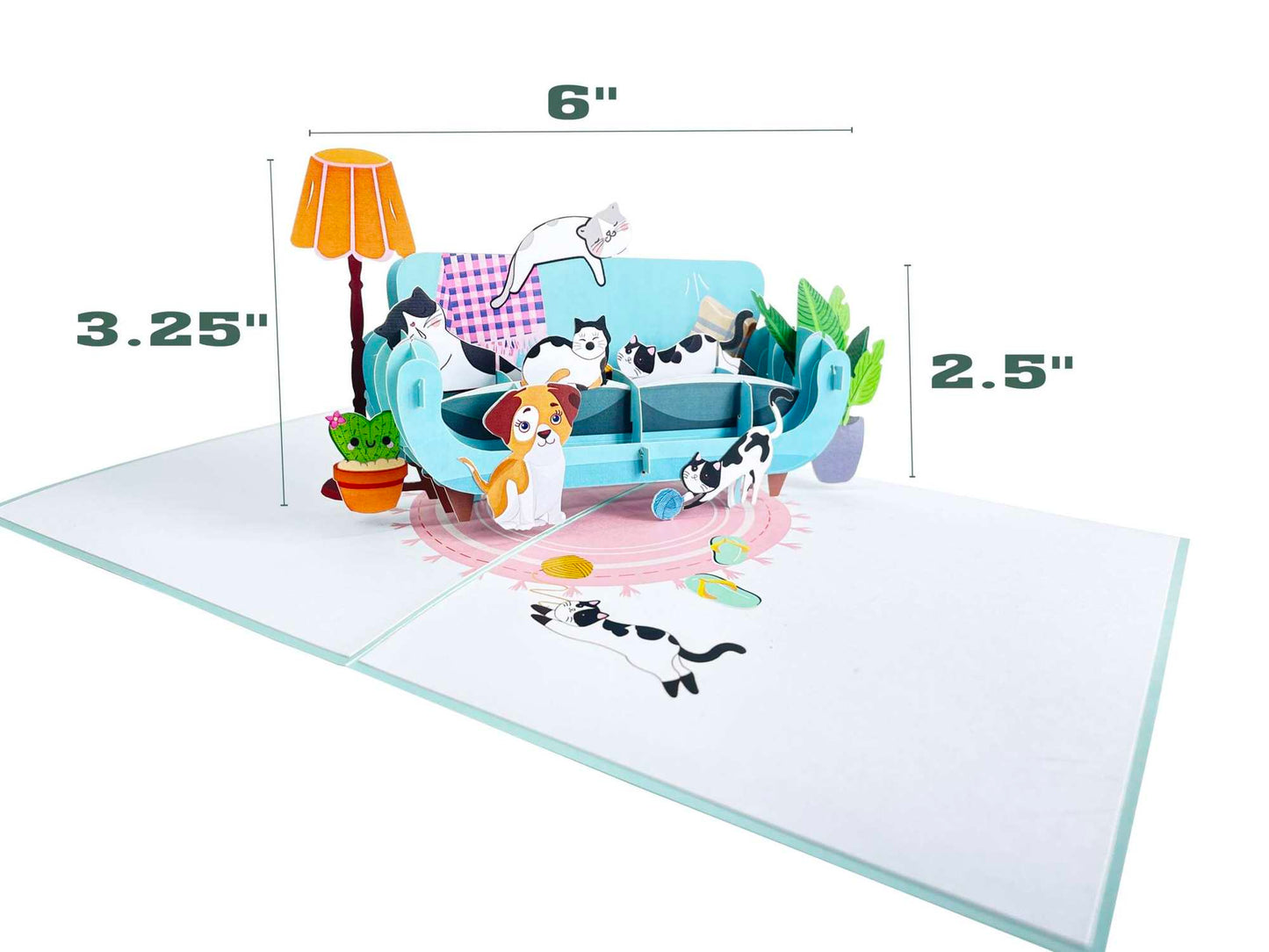 Cats on Sofa Pop Up Card