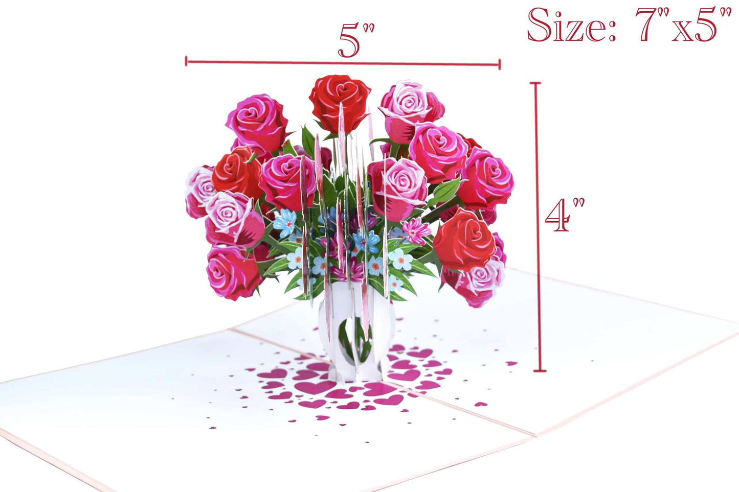 Roses in Vase Pop Up Card