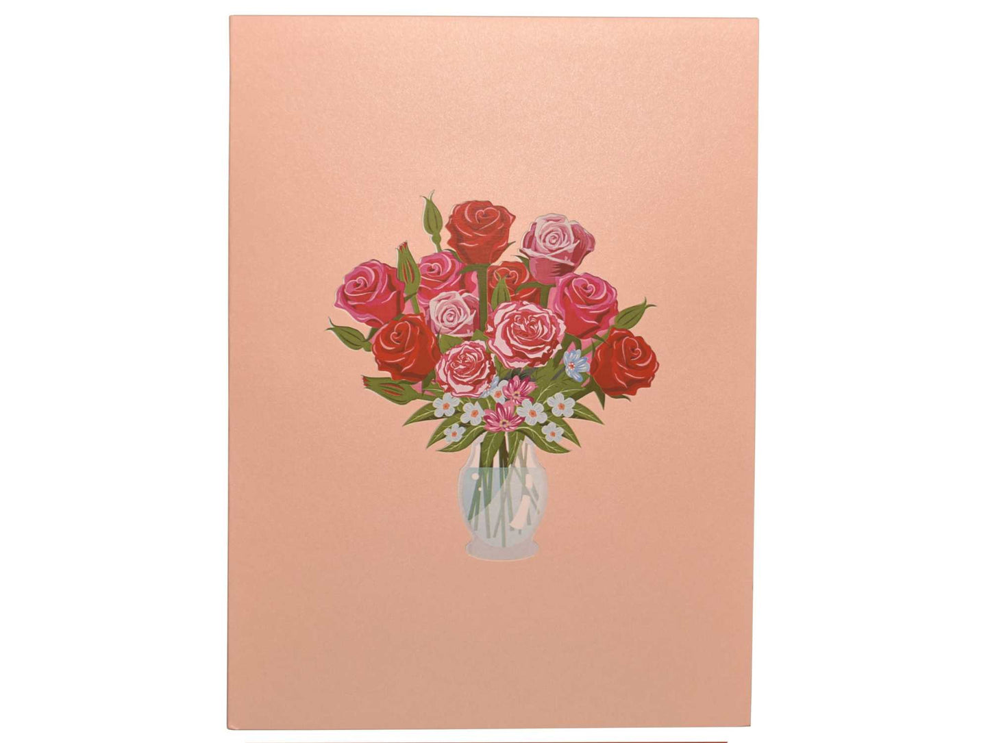 Roses in Vase Pop Up Card