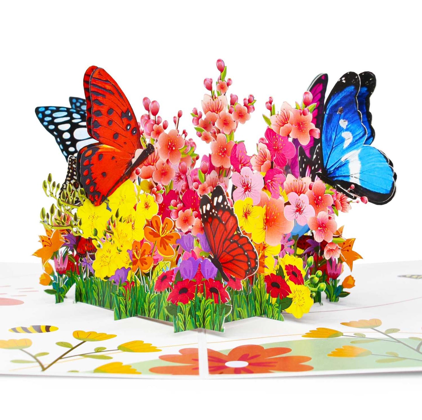 Butterflies with Spring Flowers Pop Up Card
