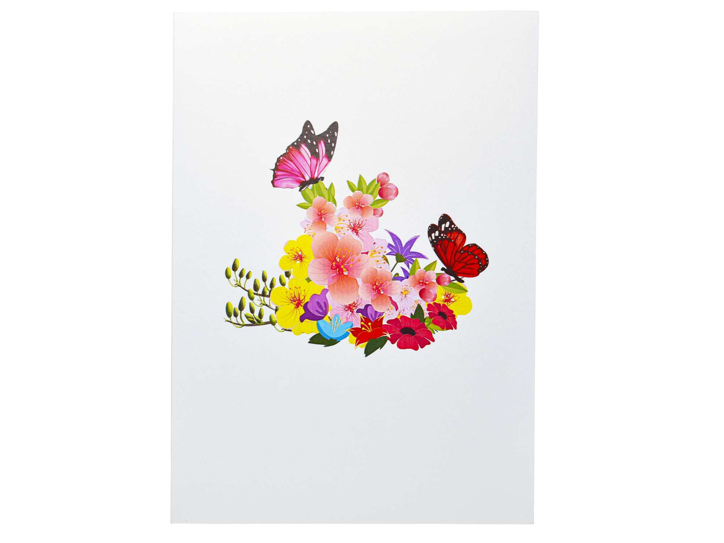 Butterflies with Spring Flowers Pop Up Card