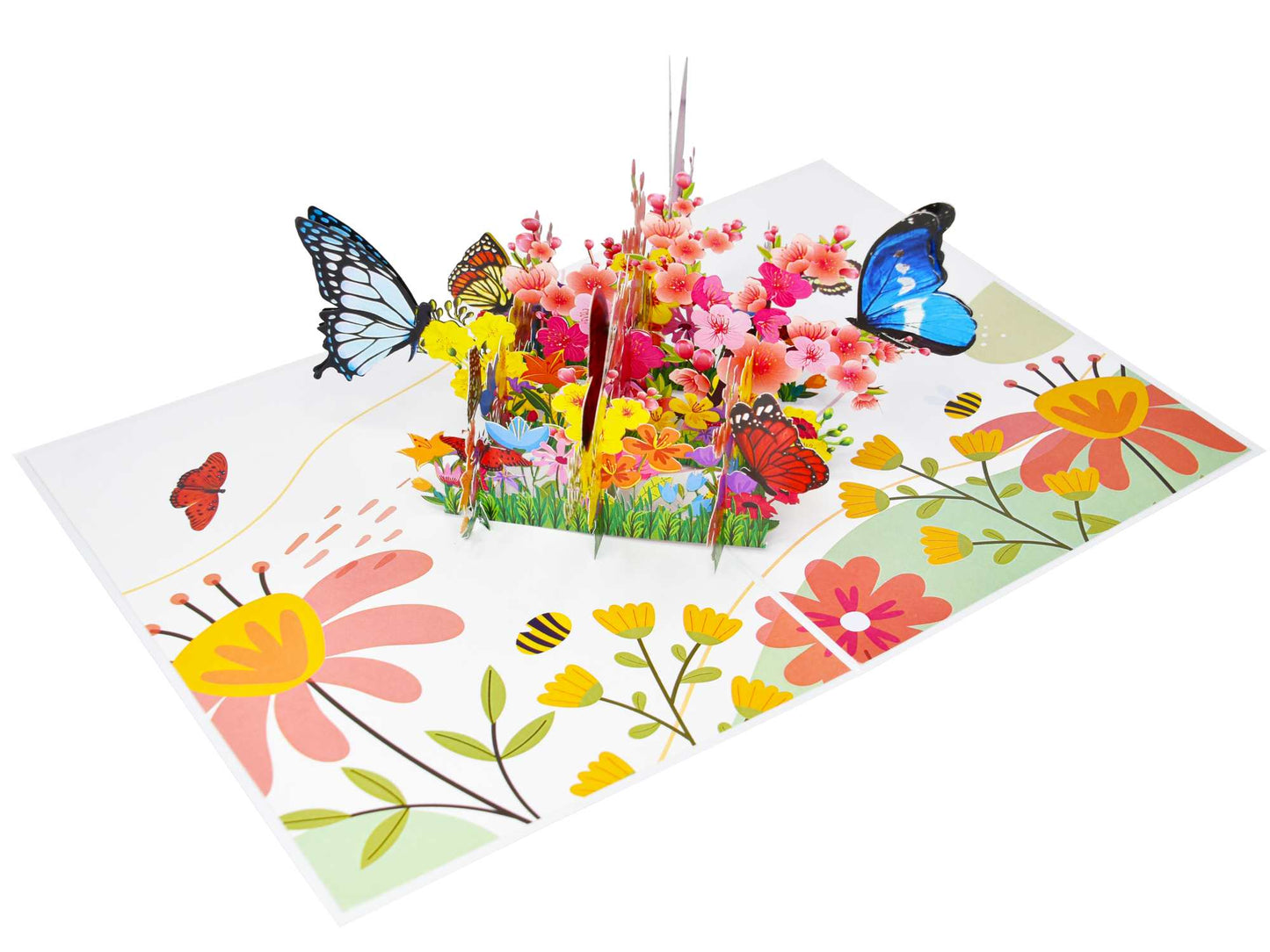 Butterflies with Spring Flowers Pop Up Card